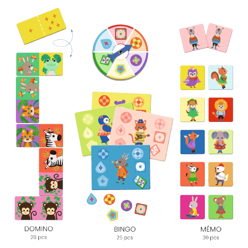 Pequenos Amigos - Jogo de Bingo, Memória e Dominó